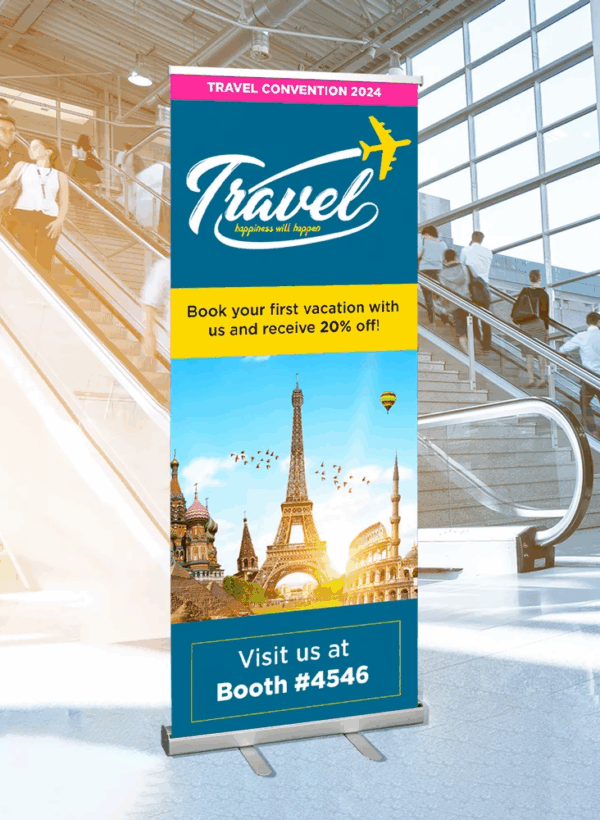 roll up retractable banner stand 33in