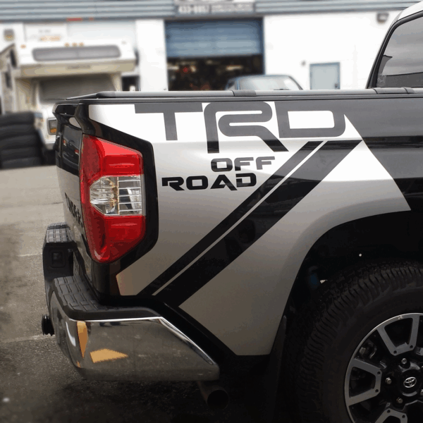 Vinyl vehicle graphics on truck